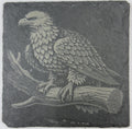 Detailed Eagle Line Art Slate Coaster – Rustic Nature Decor