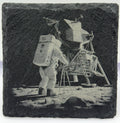 Astronaut at the Lunar Lander – Moon Mission Slate Coaster