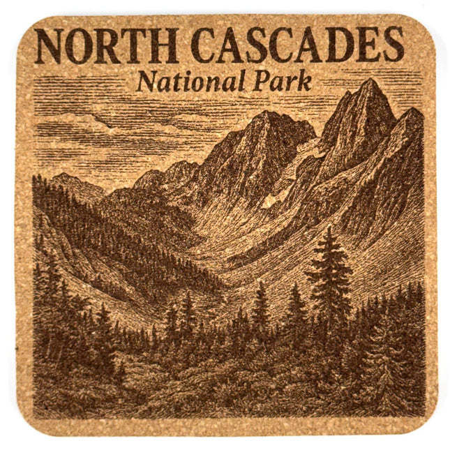North Cascades National Park Cork Coaster – Mountain Landscape