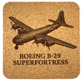 Boeing B-29 Superfortress Bomber – Laser Engraved Cork Coaster