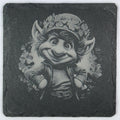 Smiling Leprechaun with Shamrock Crown Slate Coaster