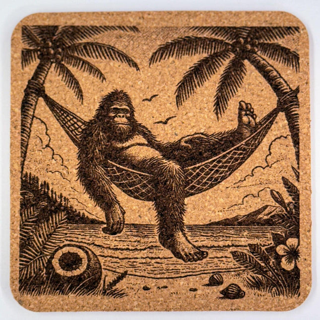 Bigfoot Hammock Coaster – Relaxing Tropical Sasquatch Scene