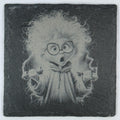 Whimsical Woman Lifting Weights – Funny Slate Coaster