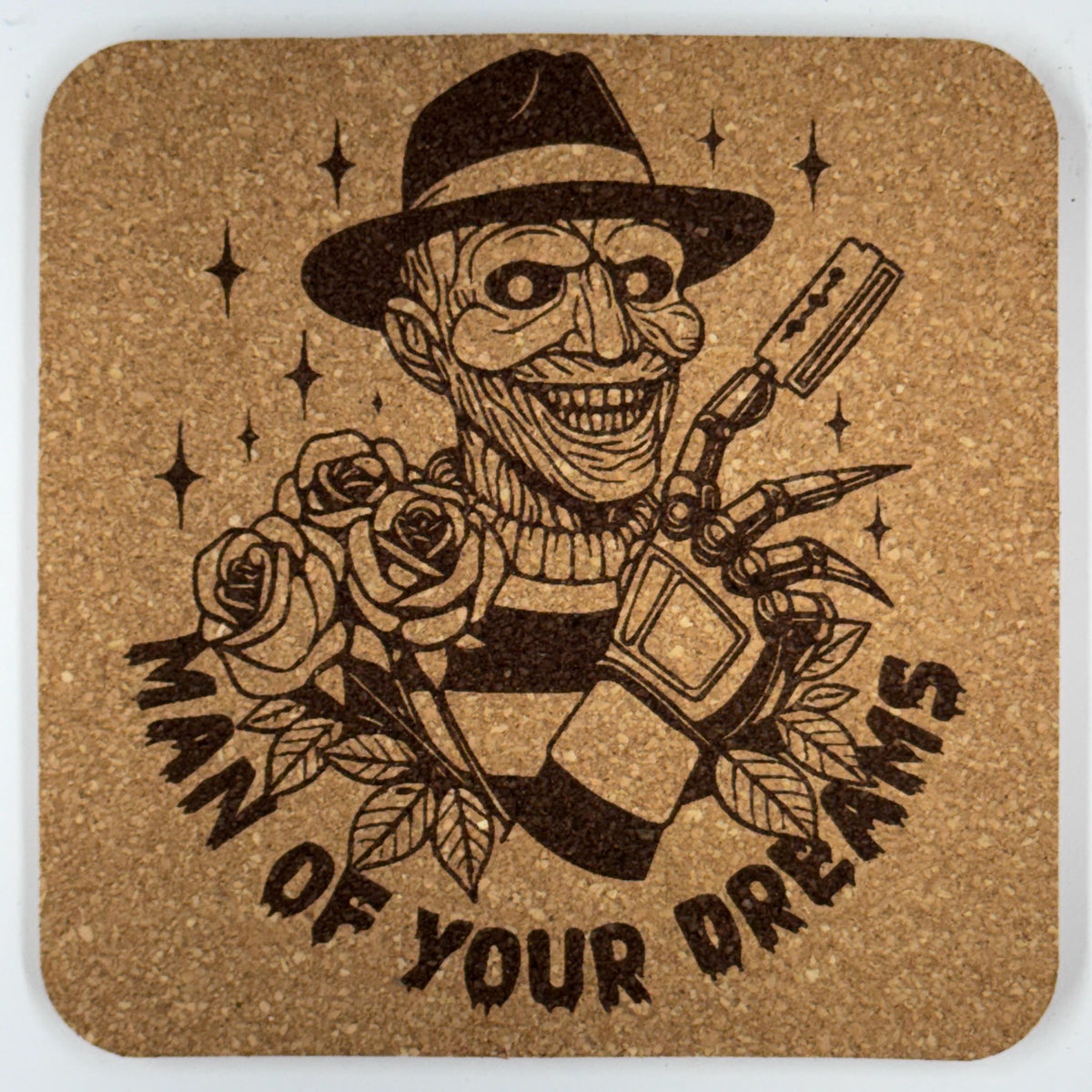 Man of Your Dreams Funny Horror Cork Coaster