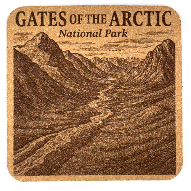 Gates of the Arctic National Park Cork Coaster – Alaska Wilderness Art