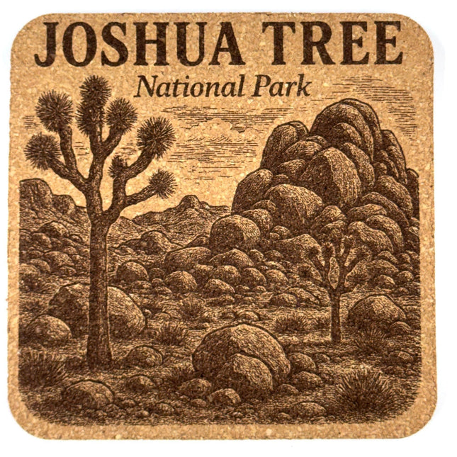 Joshua Tree National Park Cork Coaster – Desert Landscape Art