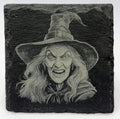 Snarling Hatred Witch – Laser Engraved Slate Coaster