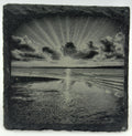 Calm Ocean Reflection Slate Coaster – Serene Seascape Art