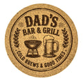 Dad's Bar & Grill Funny Laser Engraved Round Drink Coaster