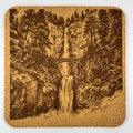 Multnomah Falls Cork Coaster – Oregon Waterfall Pacific Northwest Art