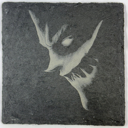 Shadow Vigilante Slate Coaster – Dark Hero Silhouette Art