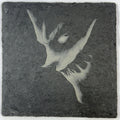 Shadow Vigilante Slate Coaster – Dark Hero Silhouette Art