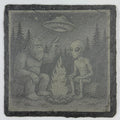 Bigfoot and Alien Campfire – Pacific Northwest Slate Coaster