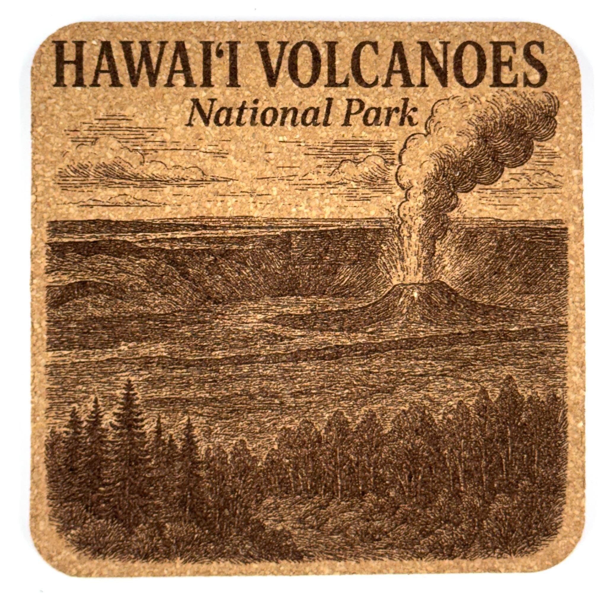 Hawaiʻi Volcanoes National Park Cork Coaster – Volcanic Landscape