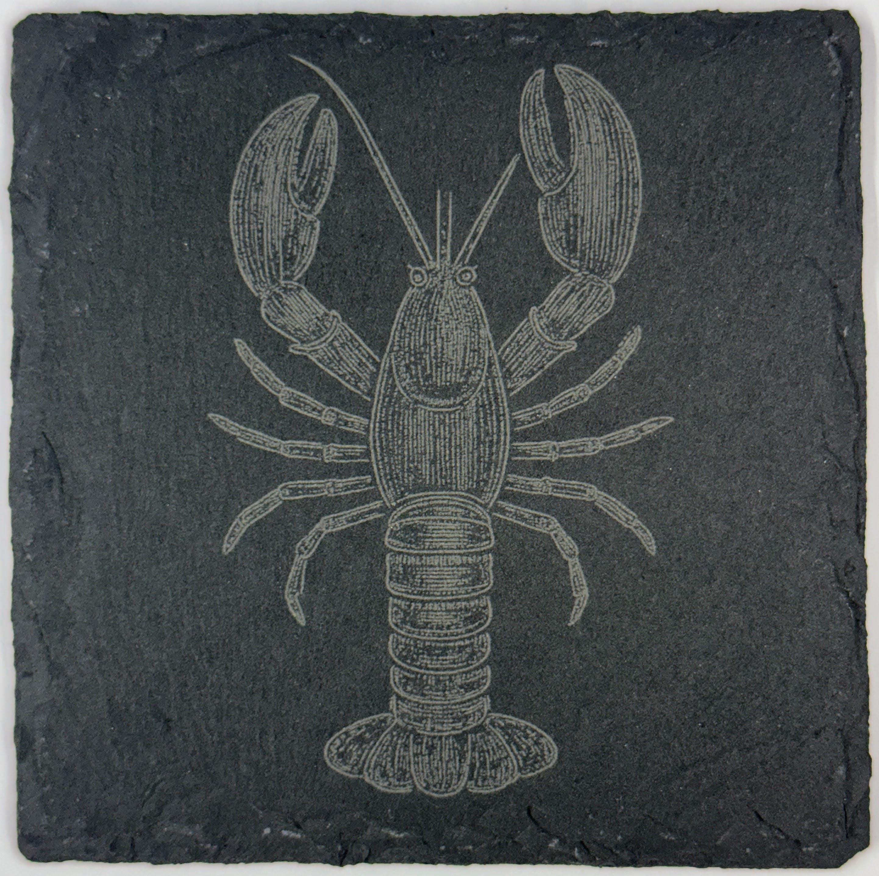 Classic Lobster Slate Coaster – Vintage Nautical Ocean Art
