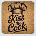Kiss the Cook Cork Coaster – Funny Chef Kitchen Coaster