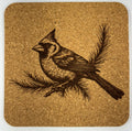 Cardinal in Winter Branches – Nature Cork Coaster