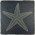 Happy Starfish Slate Coaster – Beach Day Ocean Engraved Stone