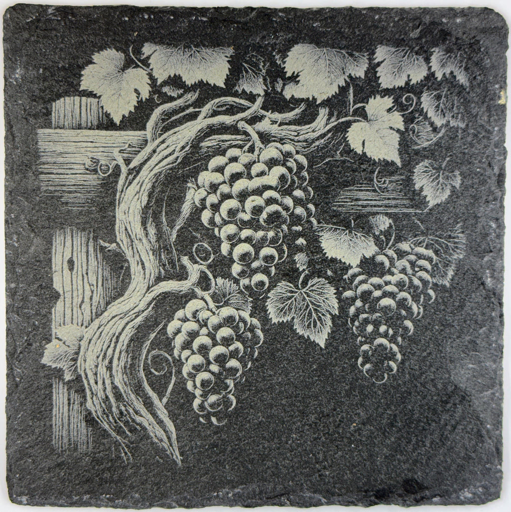 Vineyard Grapes Slate Coaster – Rustic Wine Lover Fall Vineyard Decor