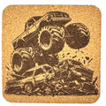 Crush Everything in Your Way – Classic Monster Truck Cork Coaster