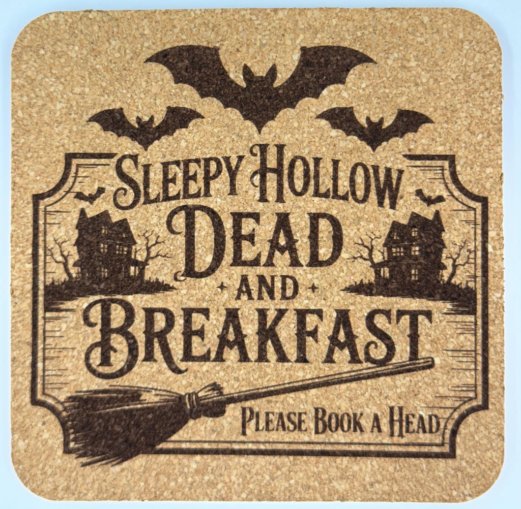 Sleepy Hollow Dead and Breakfast Cork Coaster