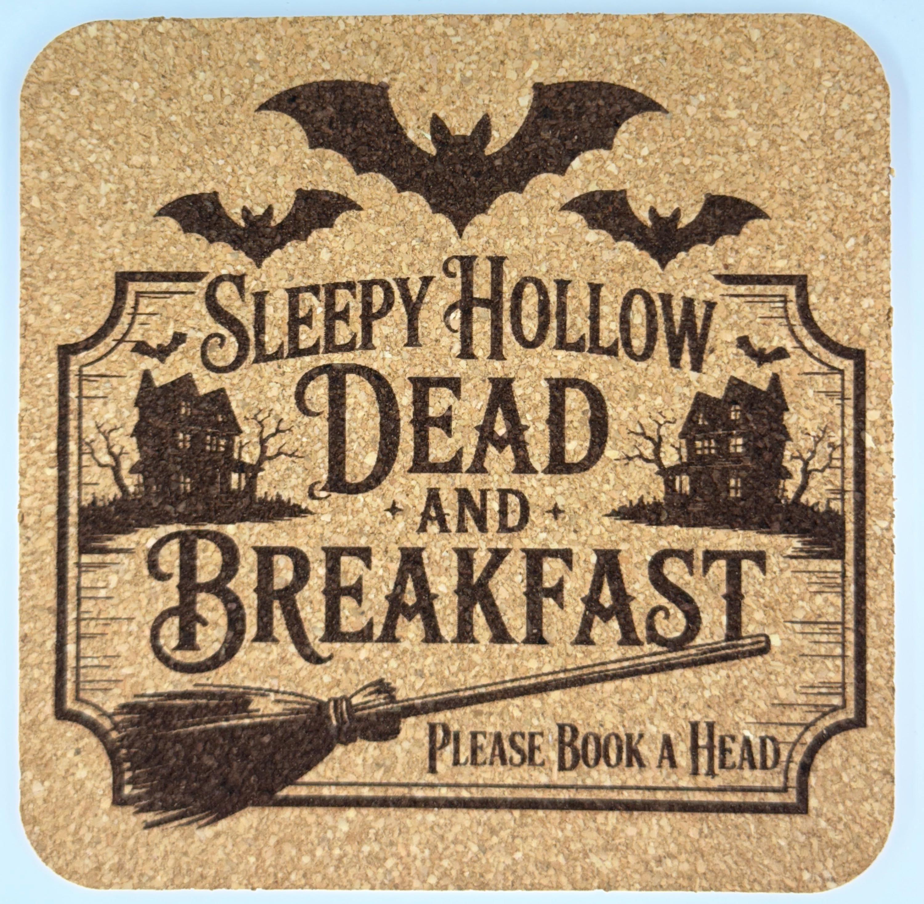 Sleepy Hollow Dead and Breakfast Cork Coaster