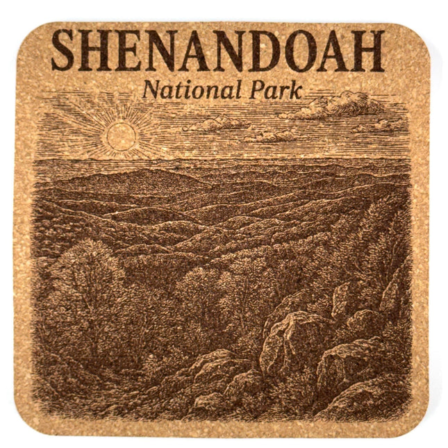Shenandoah National Park Cork Coaster – Blue Ridge Mountain View