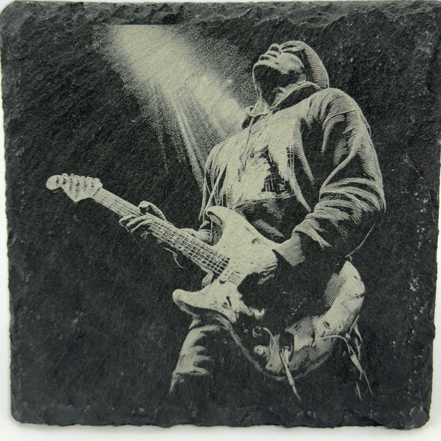 Electric Guitarist on Stage – Rock Music Slate Coaster