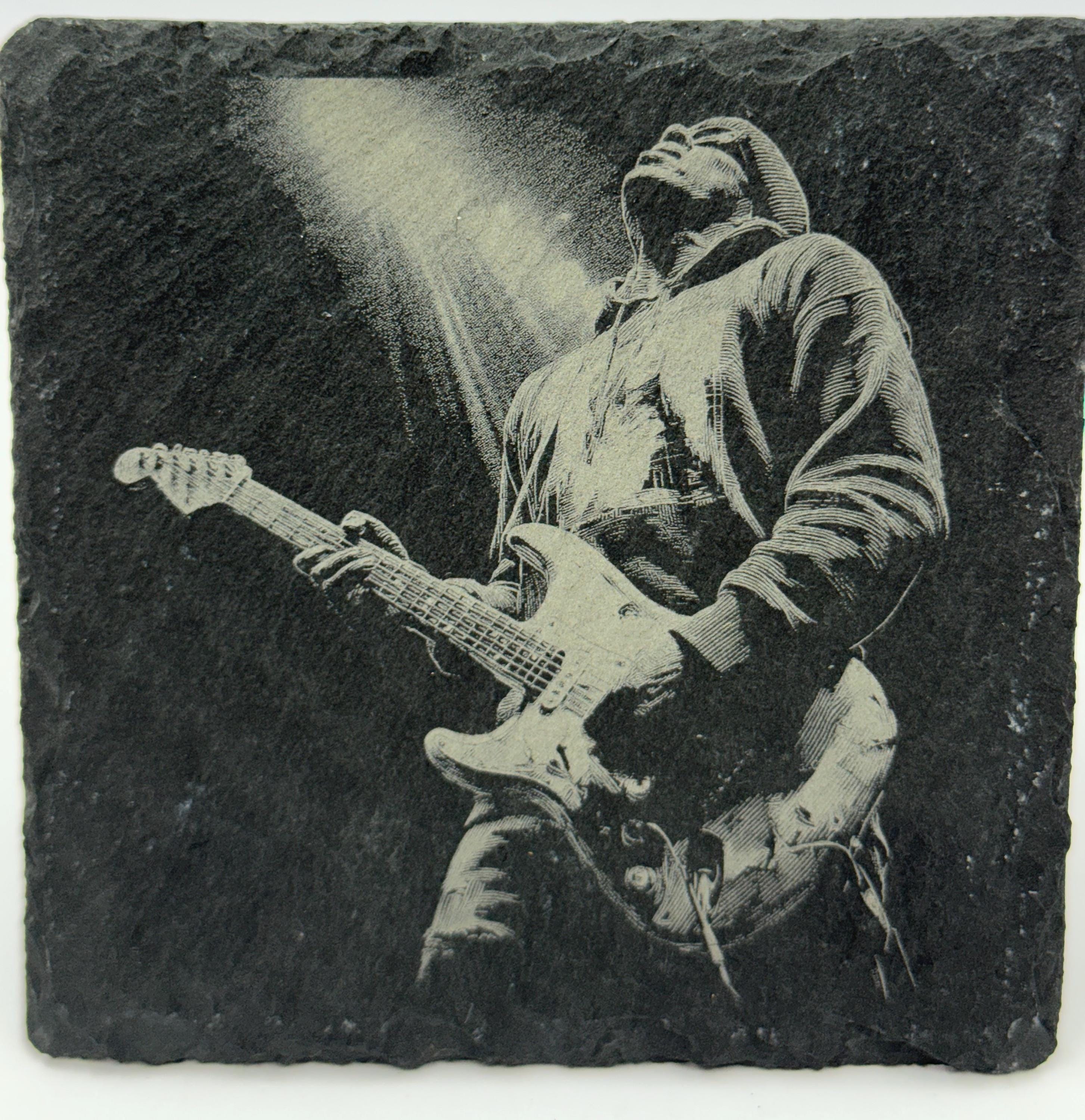 Electric Guitarist on Stage – Rock Music Slate Coaster