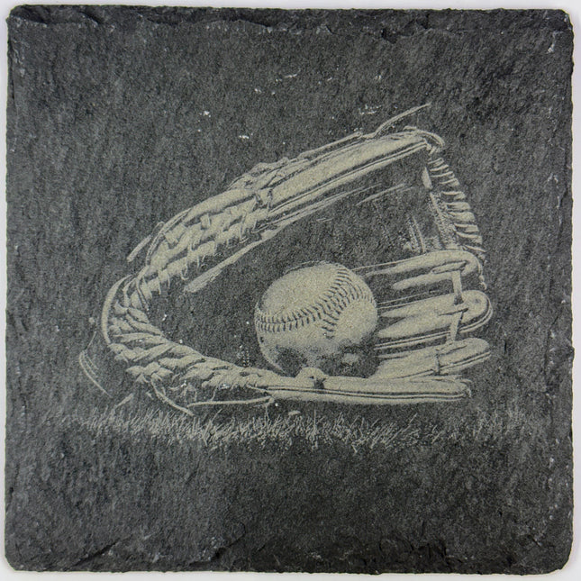 Baseball Glove and Ball – Classic Game Slate Coaster