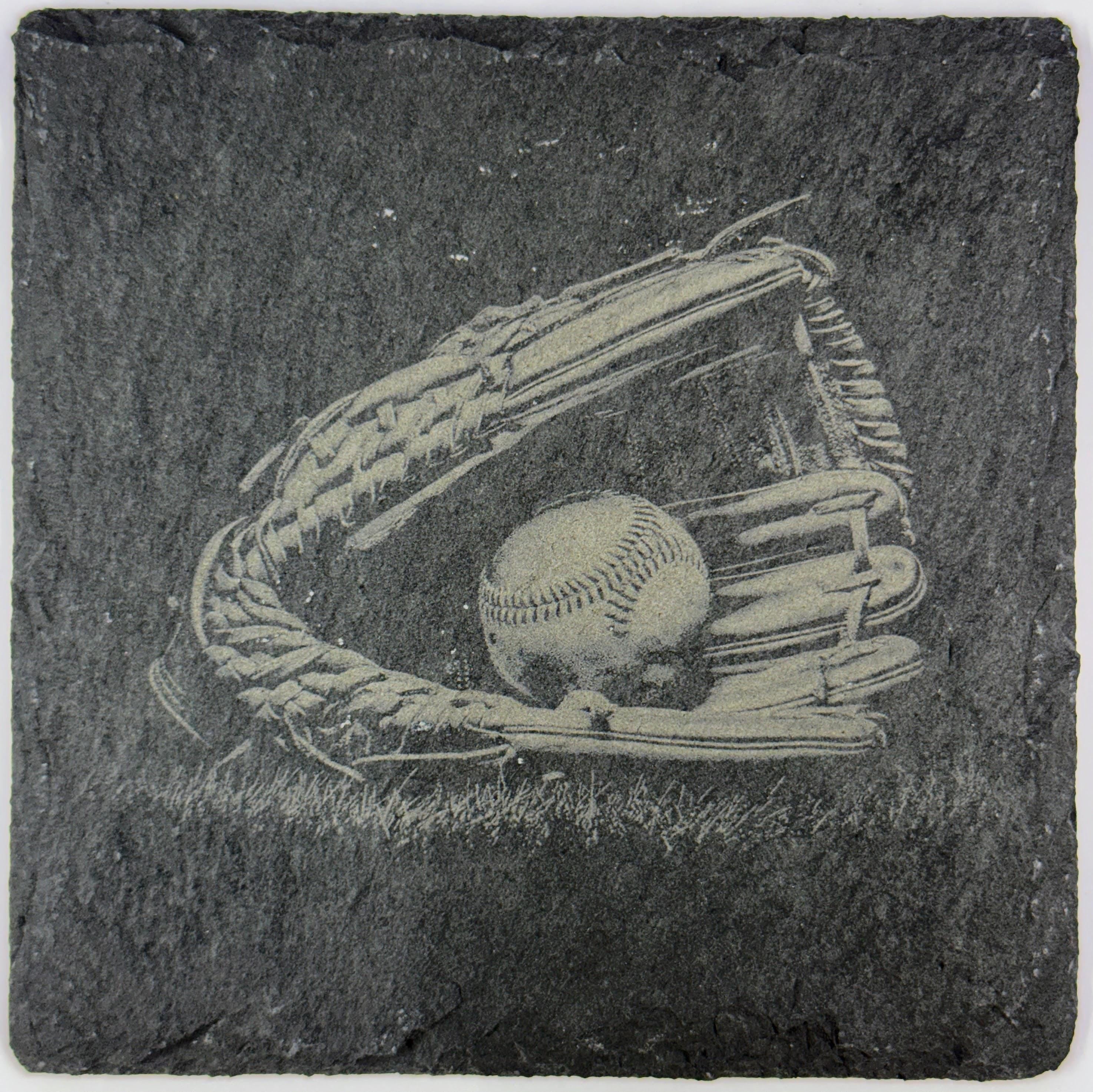 Baseball Glove and Ball – Classic Game Slate Coaster