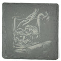 Whiskey and Cigar Slate Coaster – Classic Gentleman’s Bar Art
