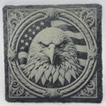Fierce Bald Eagle Illustration – Vintage Style Slate Coaster