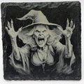 Raging Spellcaster Witch – Laser Engraved Slate Coaster