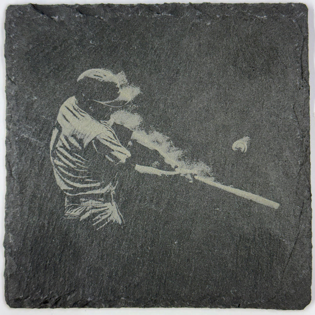 Baseball Batter Follow-Through – Power Slate Coaster
