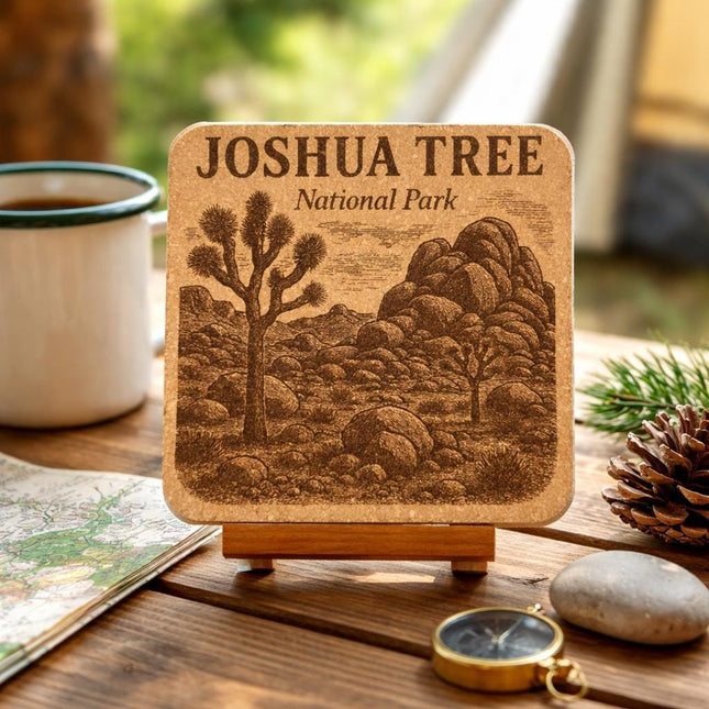 Joshua Tree National Park Cork Coaster – Desert Landscape Art