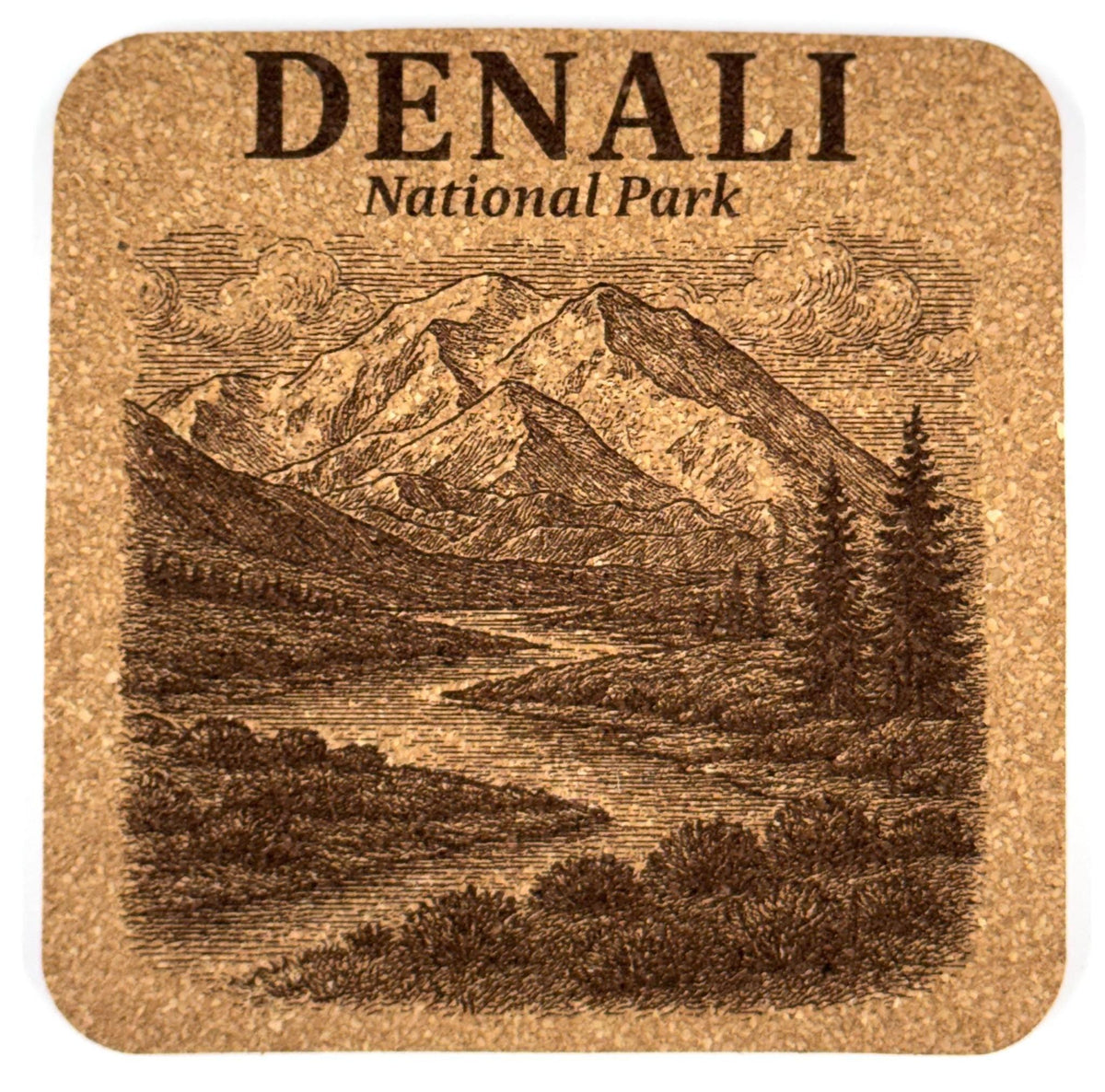 Denali National Park Cork Coaster – Alaska Mountain Landscape