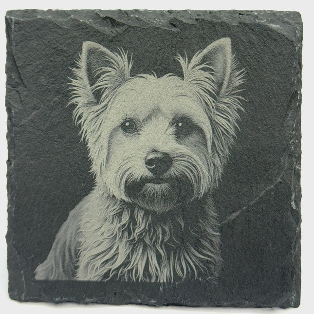 Yorkshire Terrier Gift – Laser Engraved Slate Coaster