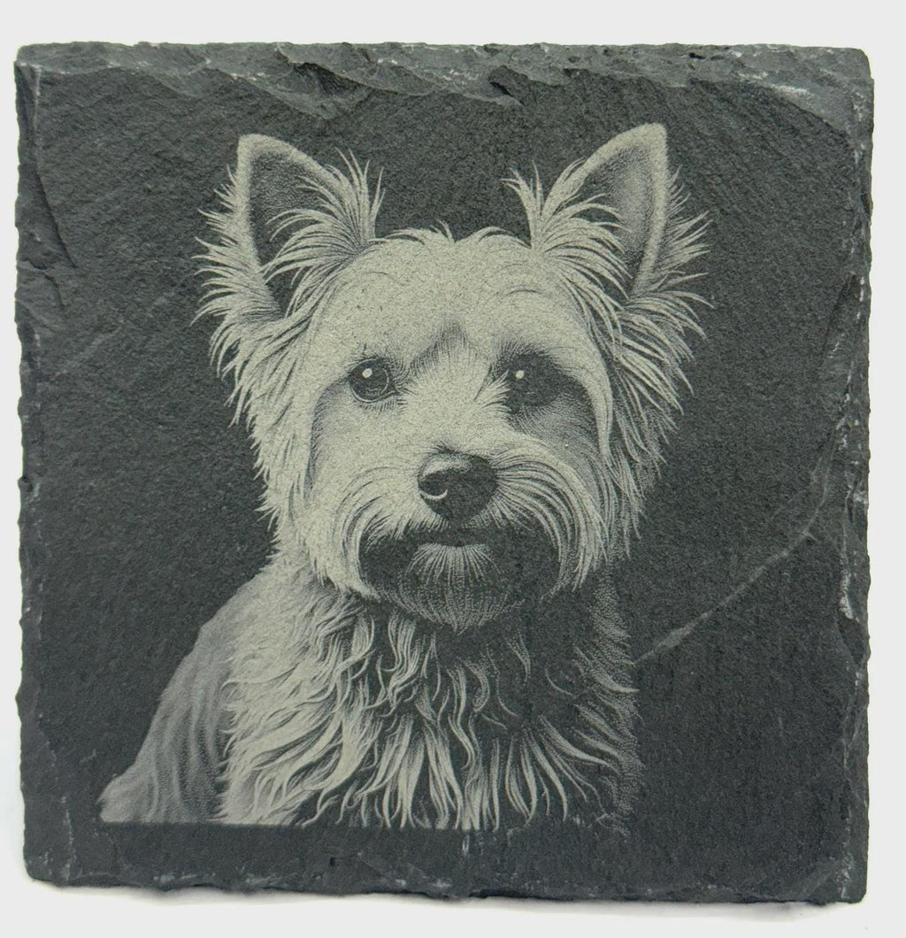Yorkshire Terrier Gift – Laser Engraved Slate Coaster