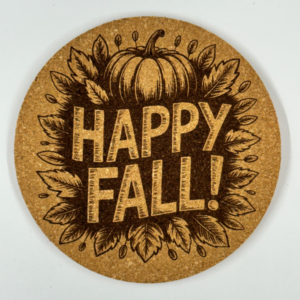 Happy Fall Pumpkin Cork Coaster