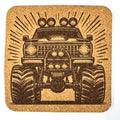 Shine and Steel – Classic Pickup with Lights Up Cork Coaster