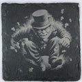 Leaping Leprechaun Slate Coaster for St Patricks Day Decor