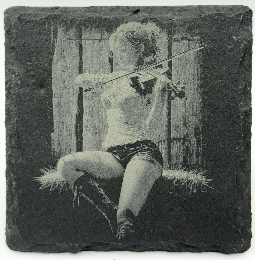Bluegrass Violinist – Folk Music Slate Coaster