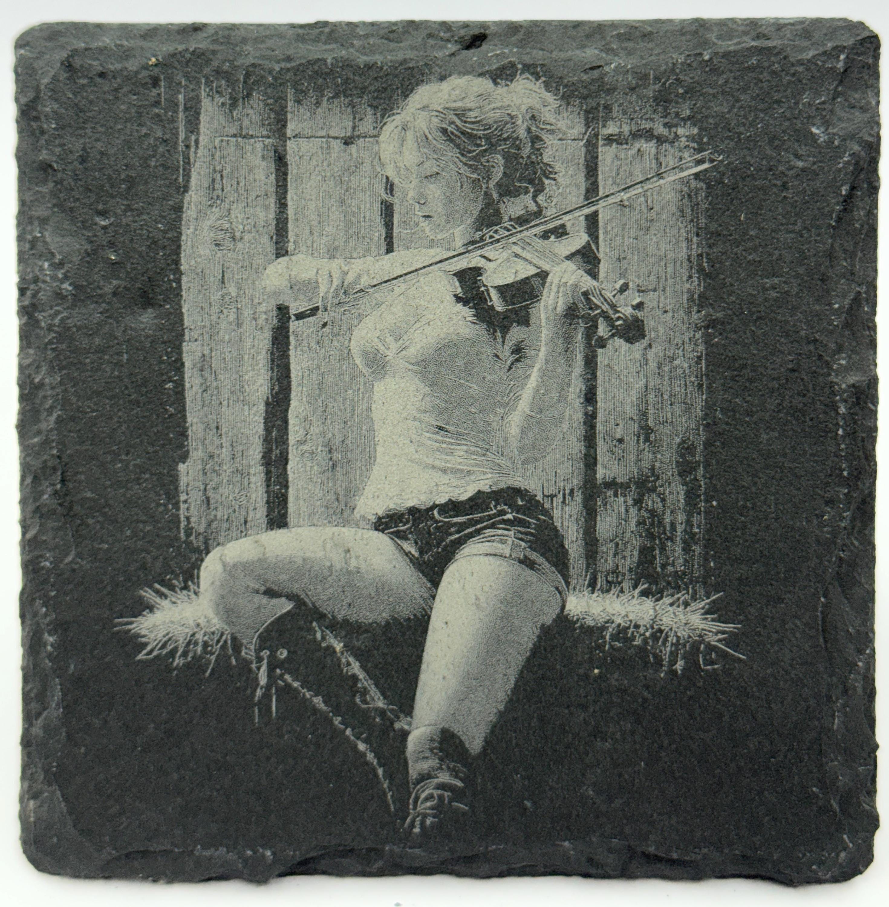 Bluegrass Violinist – Folk Music Slate Coaster