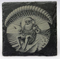 Paragliding Santa Slate Coaster – Tropical Santa Vacation Christmas Humor