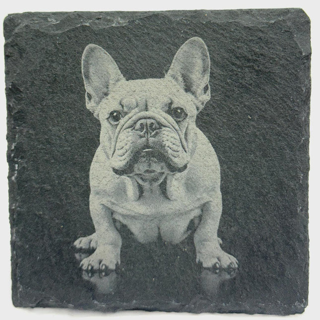 Funny English Bulldog Slate Coasters – Chunky Bulldog Charm for Dog Lovers