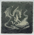 Spellcasting Dragon Slate Coaster – Magical Fantasy Dragon Art