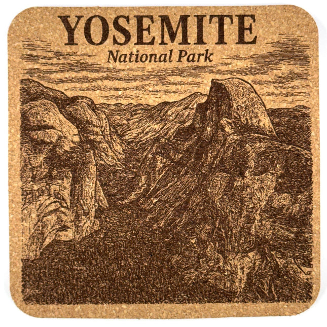Yosemite National Park Cork Coaster – California Mountain Valley Engraved