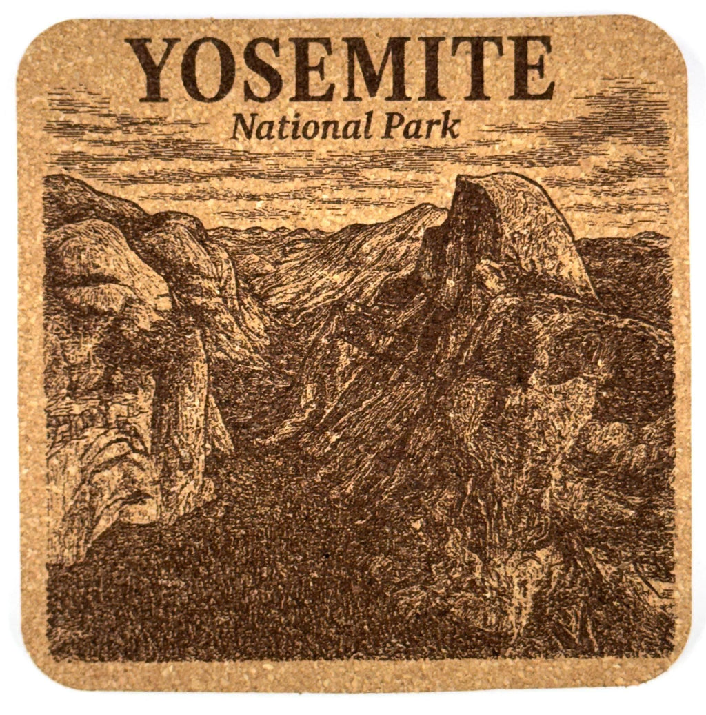 Yosemite National Park Cork Coaster – California Mountain Valley Engraved