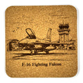 F-16 Fighting Falcon Cork Coaster Aviation Art